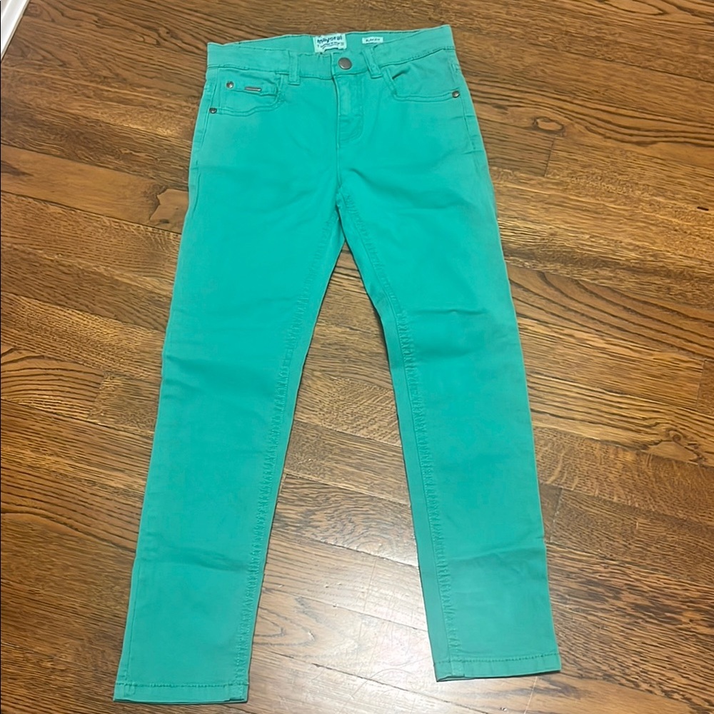 Mayoral green slim fit pants size 7